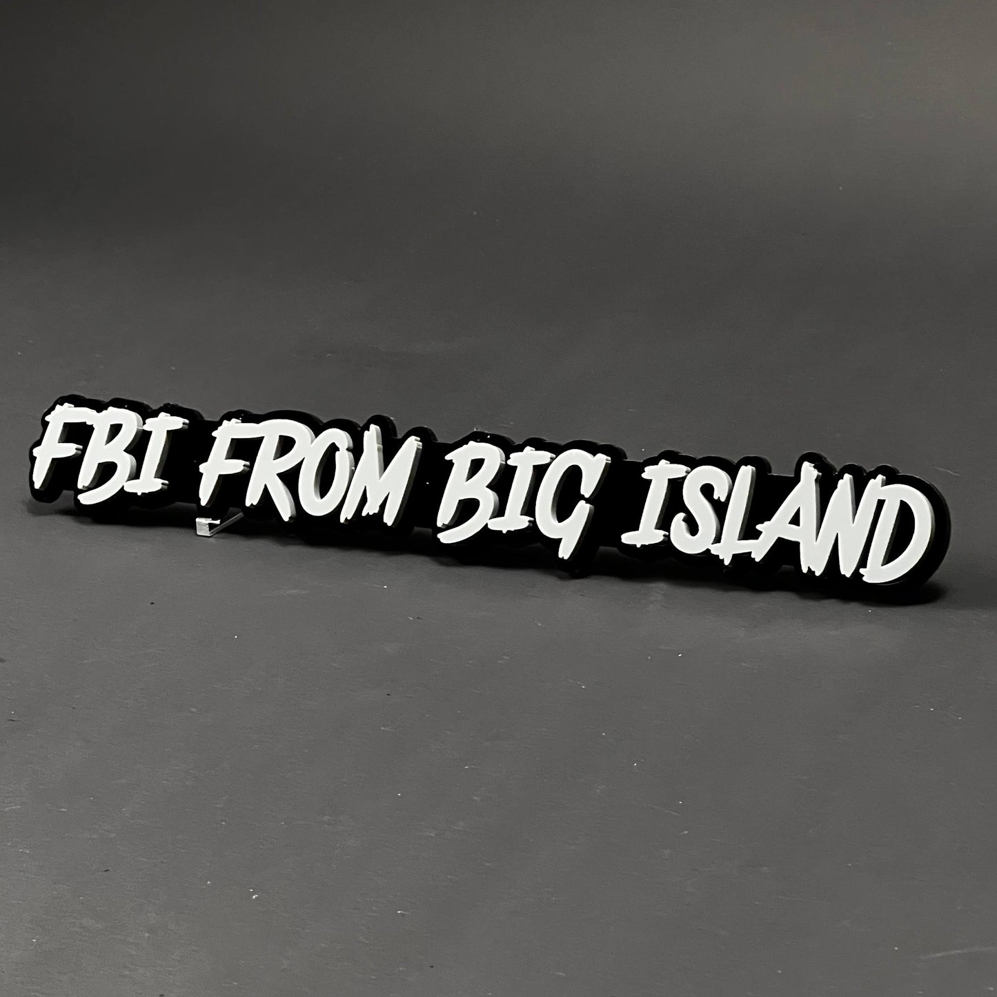 1PC FBI FROM BIG ISLAND 3D Acrylic Badge - Car Truck Emblem Fender Sticker