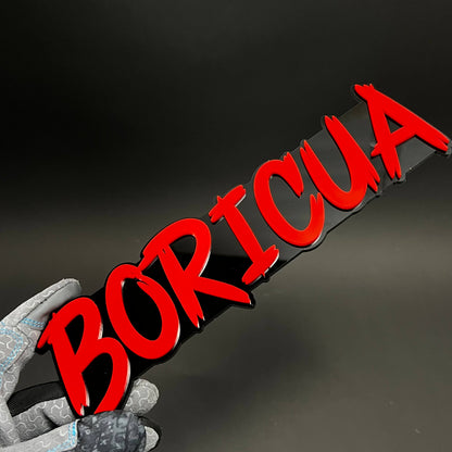 1PC BORICUA 3D Acrylic Badge - Car Truck Emblem Fender Tailgate Trunk Sticker