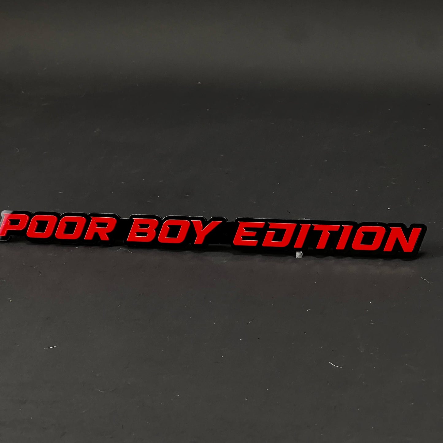 1PC POOR BOY EDITION 3D Acrylic Badge - Car Truck Emblem Fender Sticker