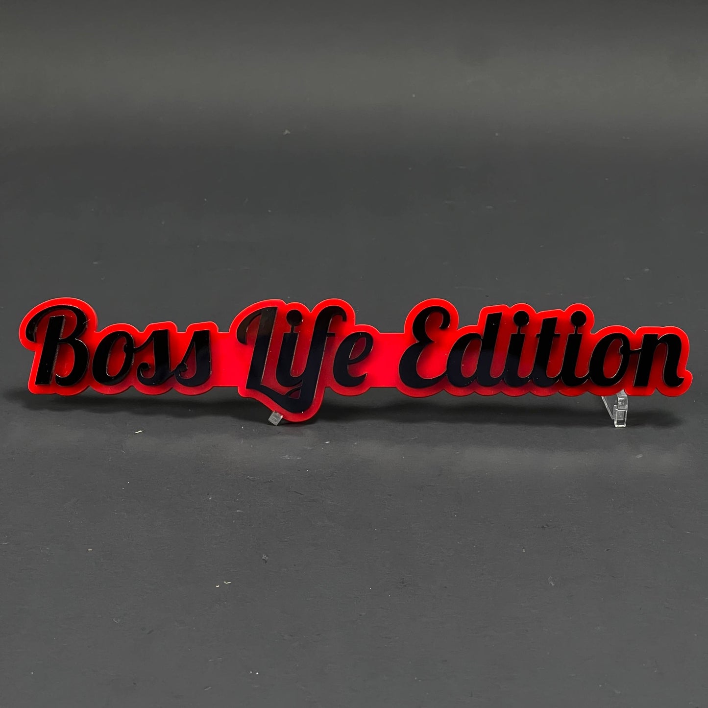 1PC Boss Life Edition 3D Acrylic Badge - Car Truck Emblem Fender Sticker