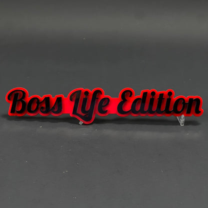 1PC Boss Life Edition 3D Acrylic Badge - Car Truck Emblem Fender Sticker