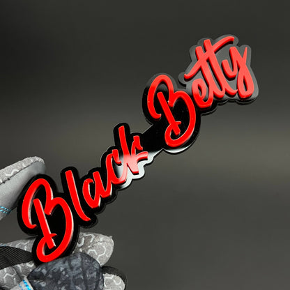 1PC Black Betty 3D Acrylic Badge - Car Truck Emblem Fender Sticker