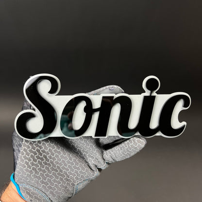 1PC Sonic 3D Acrylic Badge - Car Truck Emblem Fender Tailgate Trunk Sticker