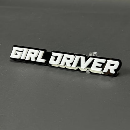 1PC GIRL DRIVER 3D Acrylic Badge - Car Truck Emblem Fender Sticker