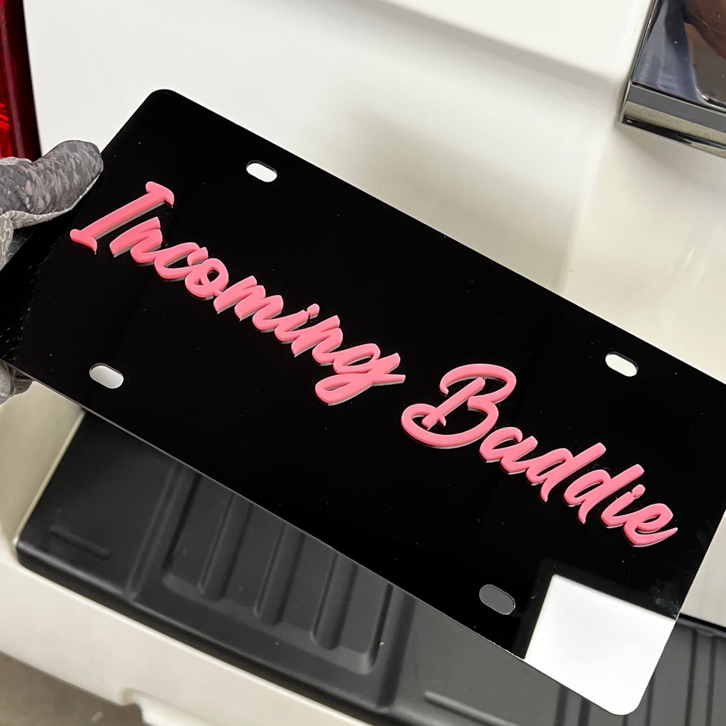 1PC Incoming Baddie 3D Acrylic Badge - Car Truck Emblem Fender Sticker