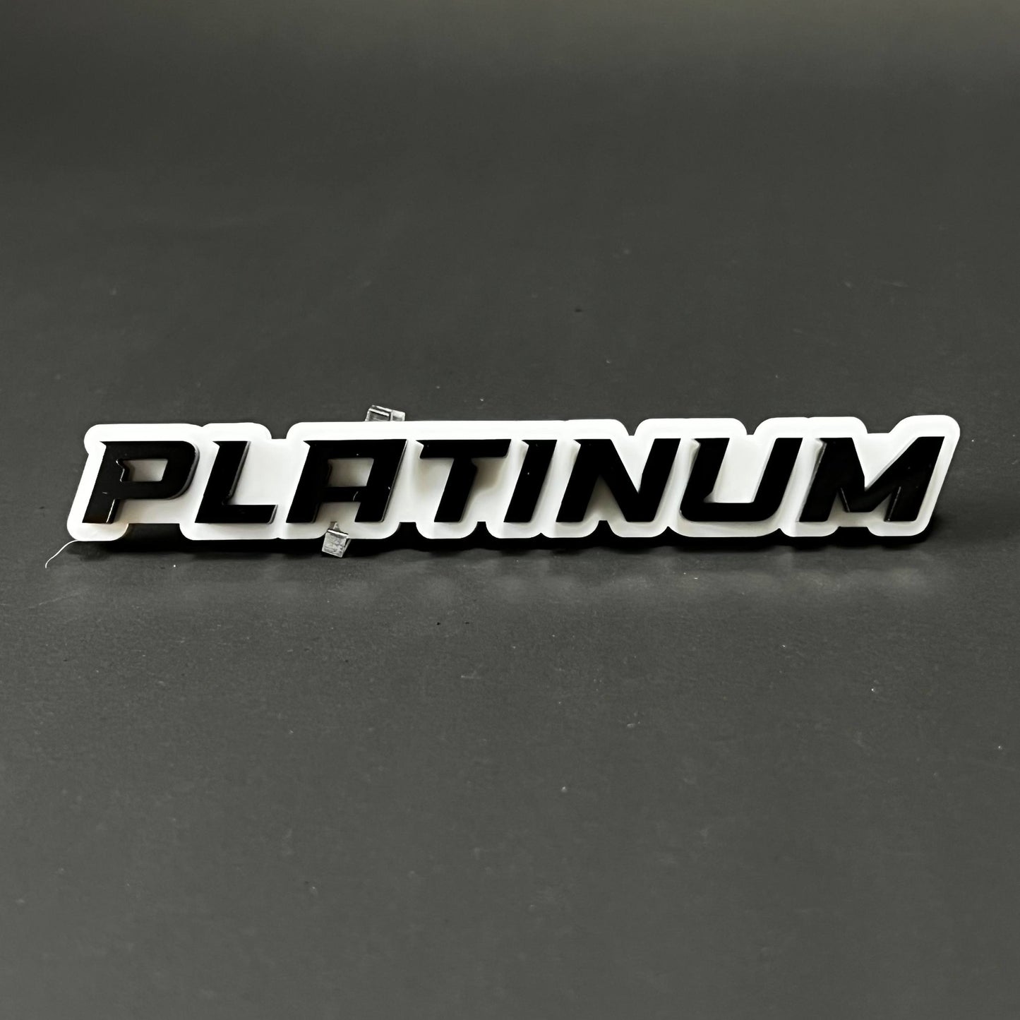 1PC PLATINUM (White) 3D Acrylic Badge - Car Truck Emblem Fender Sticker