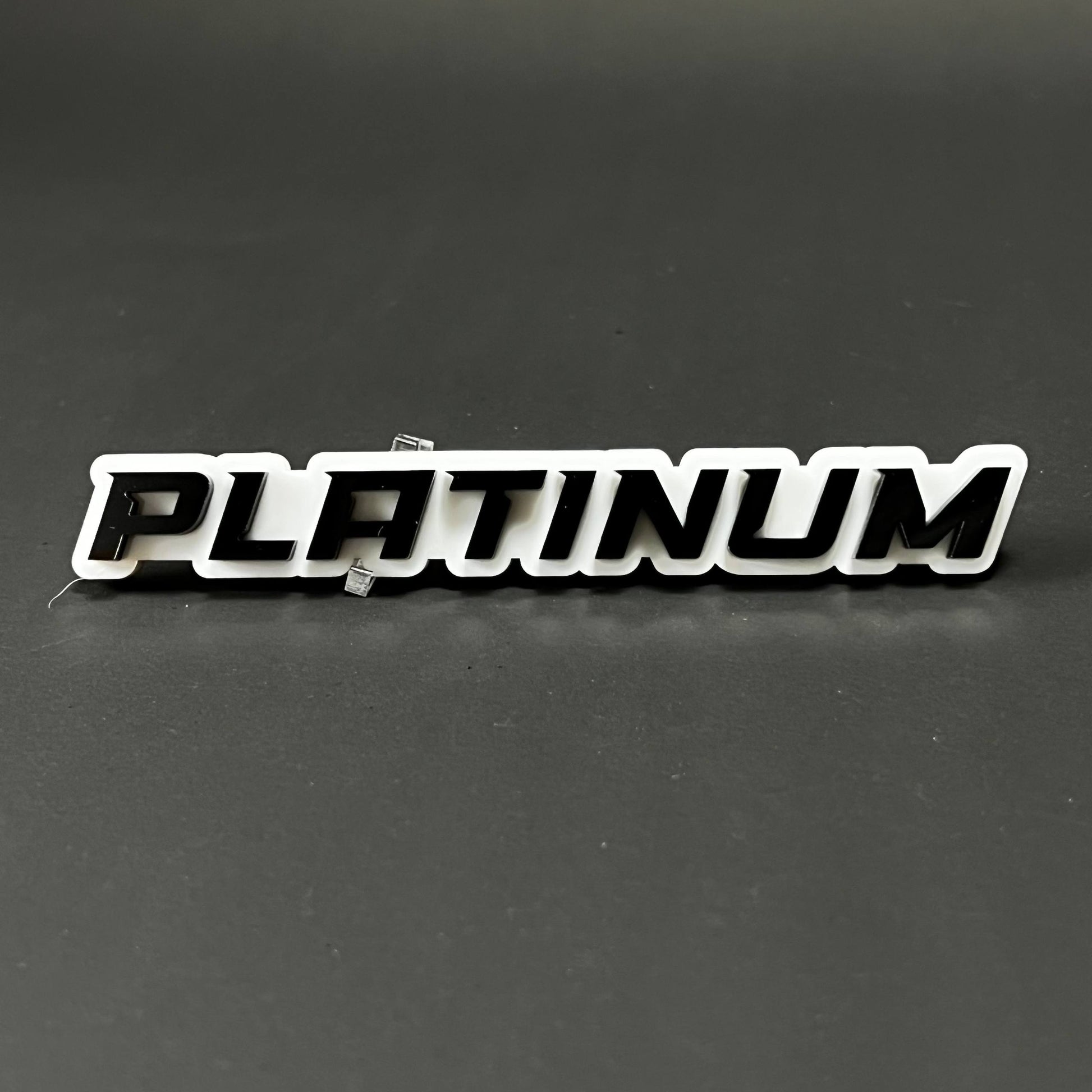 1PC PLATINUM (White) 3D Acrylic Badge - Car Truck Emblem Fender Sticker