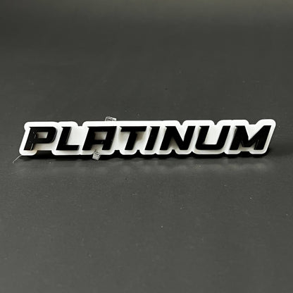 1PC PLATINUM (White) 3D Acrylic Badge - Car Truck Emblem Fender Sticker