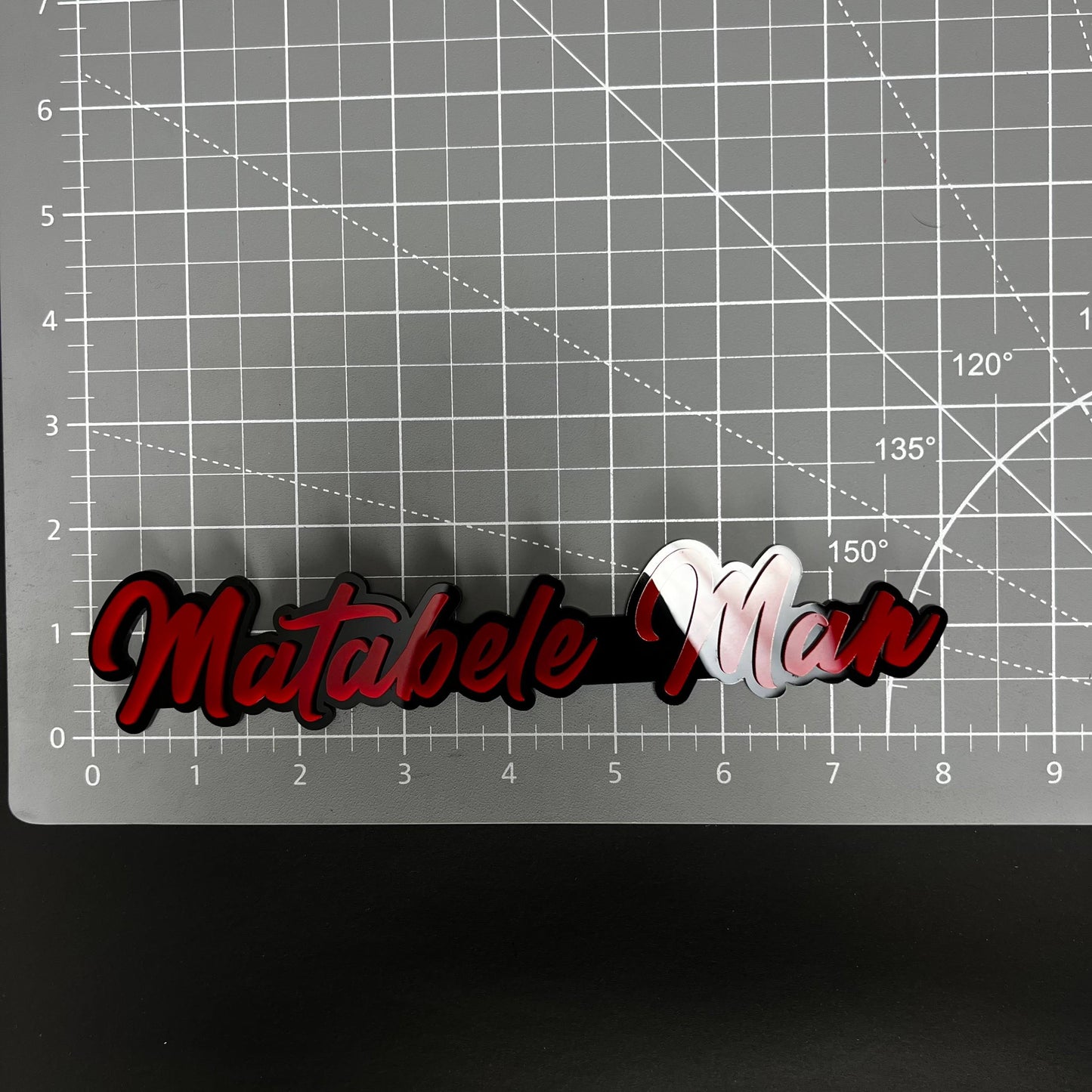 1PC Matabele Man 3D Acrylic Badge - Car Truck Emblem Fender Sticker