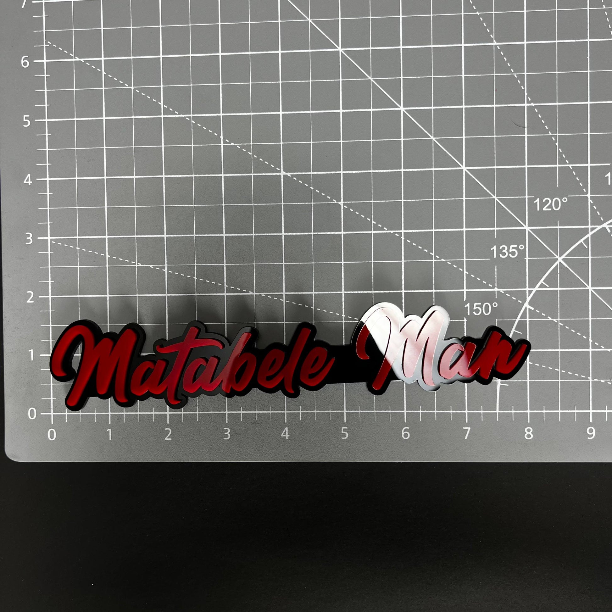 1PC Matabele Man 3D Acrylic Badge - Car Truck Emblem Fender Sticker