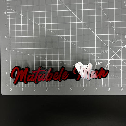 1PC Matabele Man 3D Acrylic Badge - Car Truck Emblem Fender Sticker