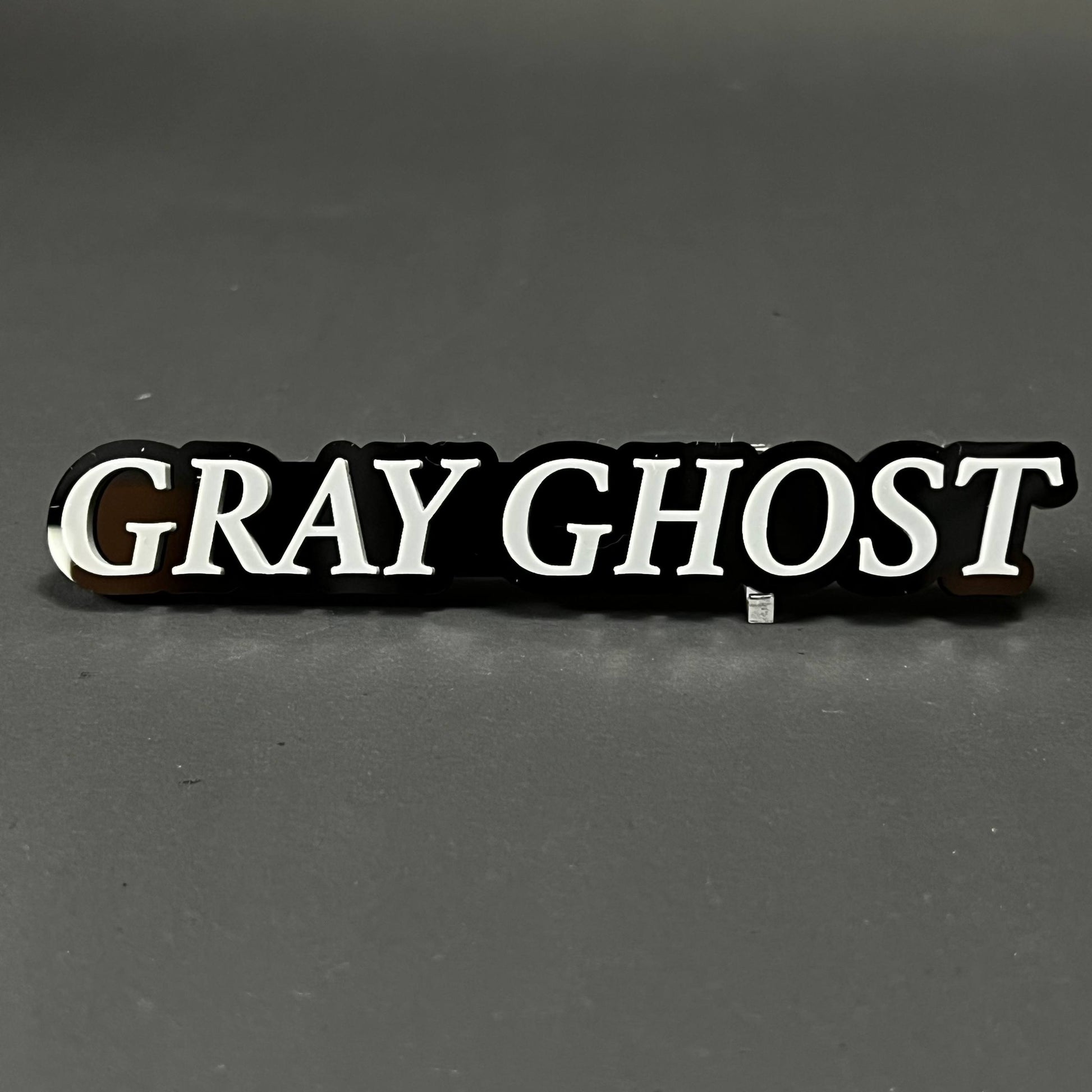1PC GRAY GHOST 3D Acrylic Badge - Car Truck Emblem Fender Tailgate Trunk Sticker