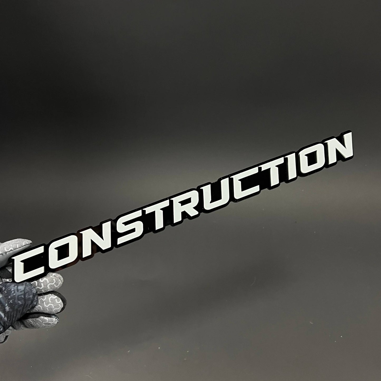 1PC CONSTRUCTION 3D Acrylic Badge - Car Truck Emblem Fender Sticker