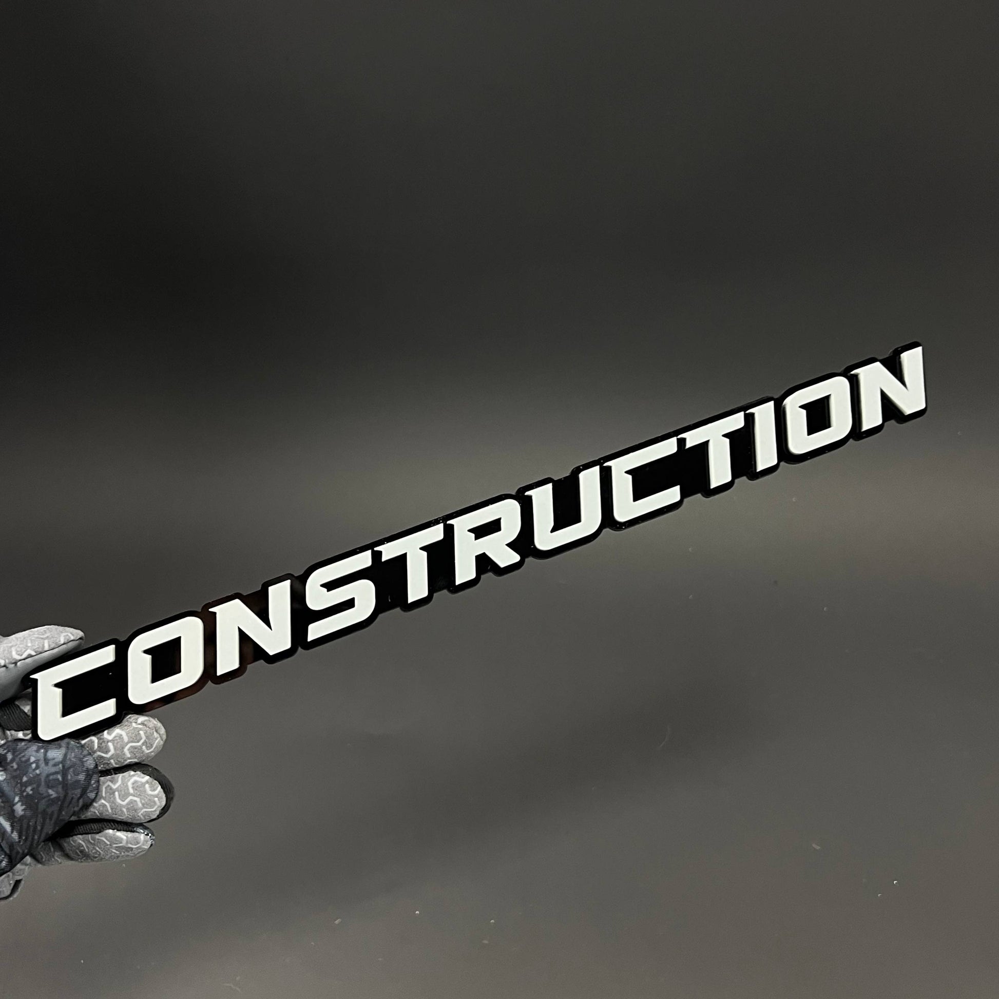 1PC CONSTRUCTION 3D Acrylic Badge - Car Truck Emblem Fender Sticker