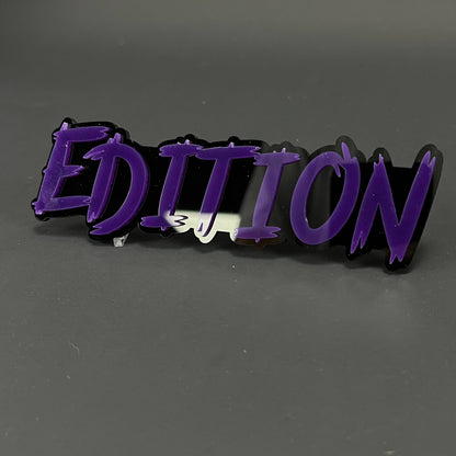 1PC EDITION Purple 3D Acrylic Badge - Car Truck Emblem Fender Sticker