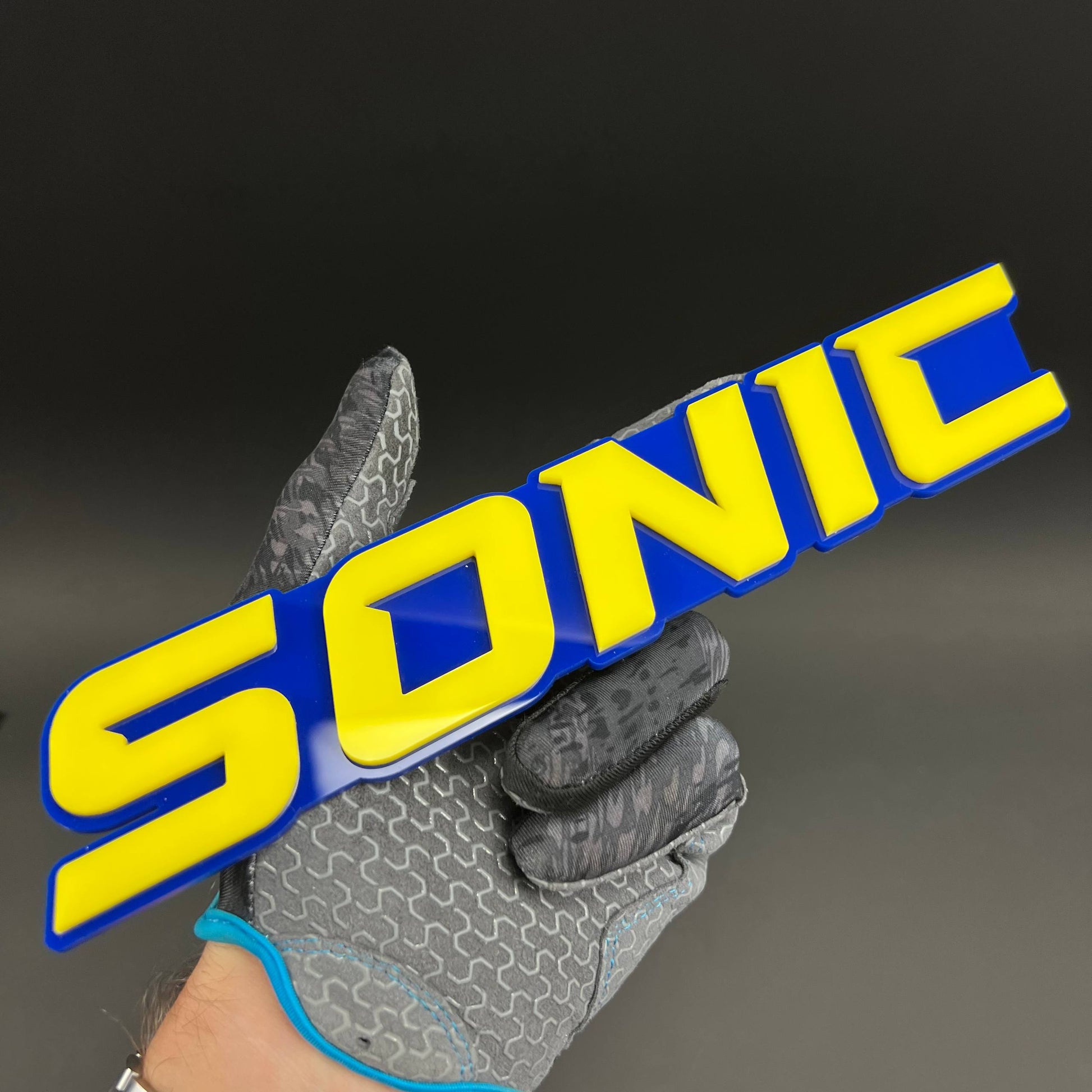 1PC SONIC (Yellow) 3D Acrylic Badge - Car Truck Emblem Fender Sticker