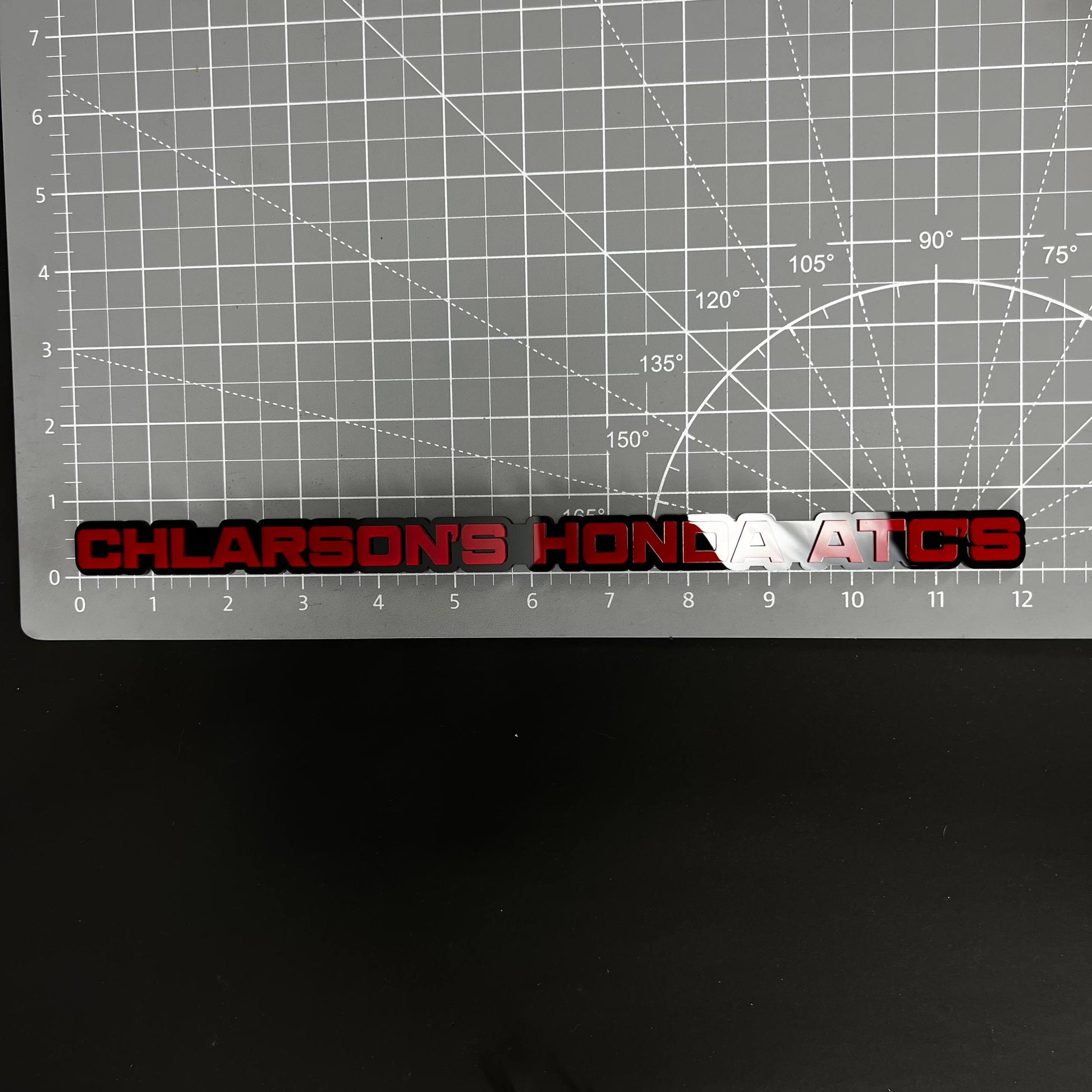 1PC CHLARSON'S HONDA ATC'S 3D Acrylic Badge - Car Truck Emblem Fender Sticker