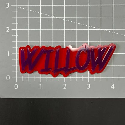 1PC WILLOW 3D Acrylic Badge - Car Truck Emblem Fender Tailgate Trunk Sticker