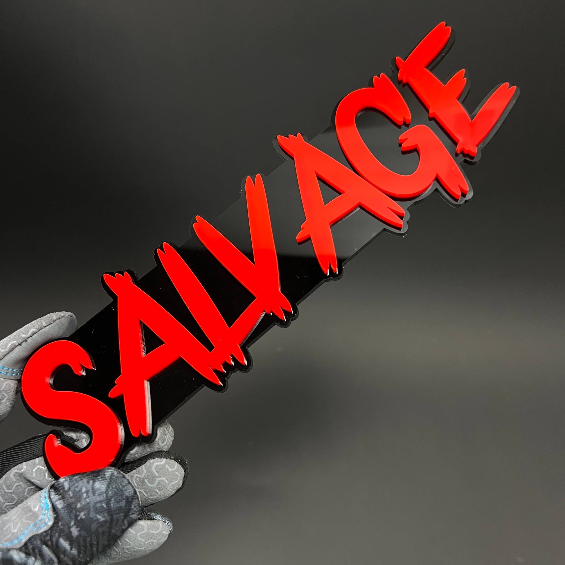 1PC SALVAGE 3D Acrylic Badge - Car Truck Emblem Fender Tailgate Trunk Sticker