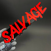 1PC SALVAGE 3D Acrylic Badge - Car Truck Emblem Fender Tailgate Trunk Sticker