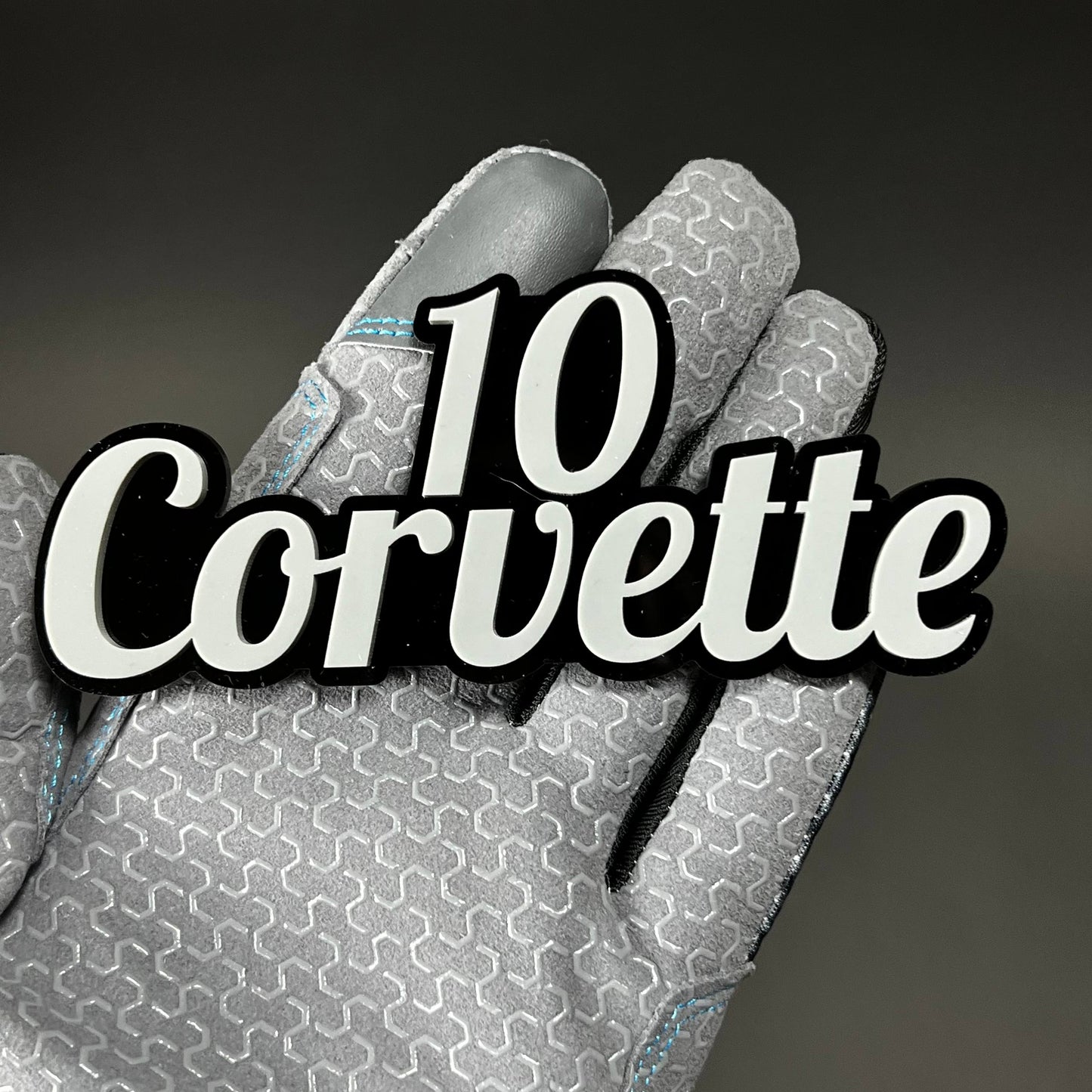 1PC 10 Corvette 3D Acrylic Badge - Car Truck Emblem Fender Sticker
