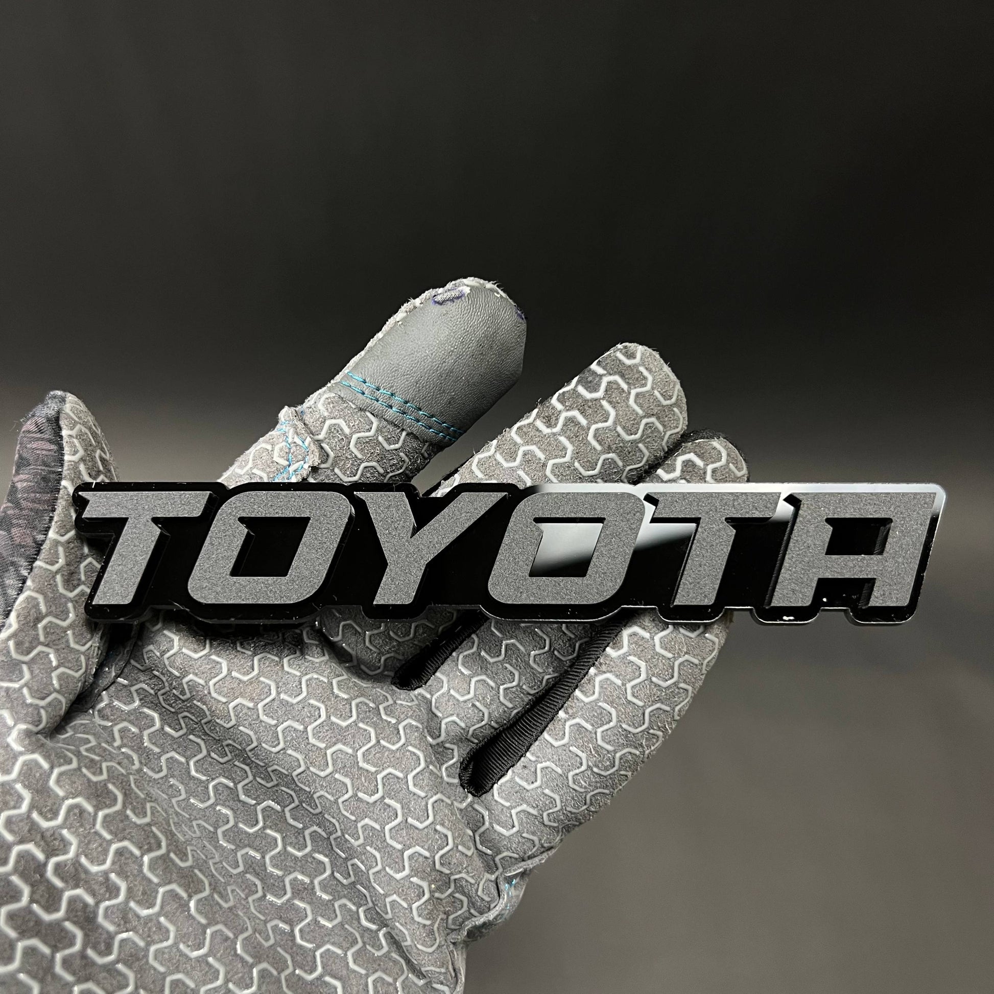 1PC TOYOTA (Silver) 3D Acrylic Badge - Car Truck Emblem Fender Sticker