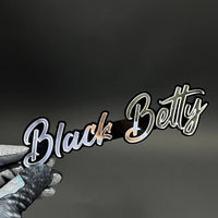 1PC Black Betty Silver 3D Acrylic Badge - Car Truck Emblem Fender Sticker