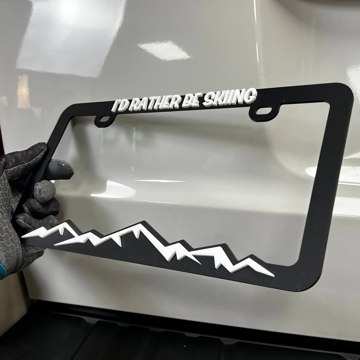1PC I'D RATHER BE SKIING 3D Acrylic Badge - Car Truck Emblem Fender Sticker