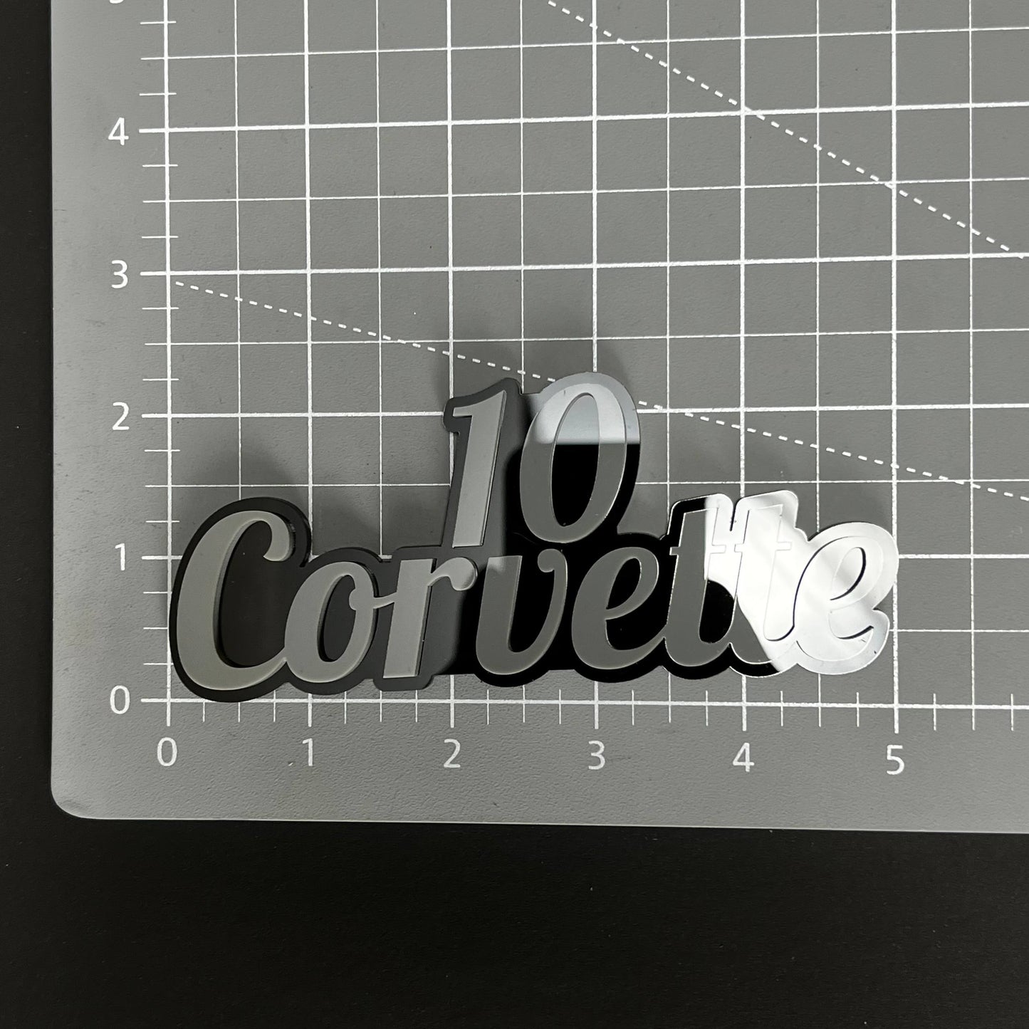 1PC 10 Corvette 3D Acrylic Badge - Car Truck Emblem Fender Sticker