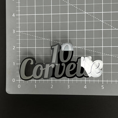 1PC 10 Corvette 3D Acrylic Badge - Car Truck Emblem Fender Sticker