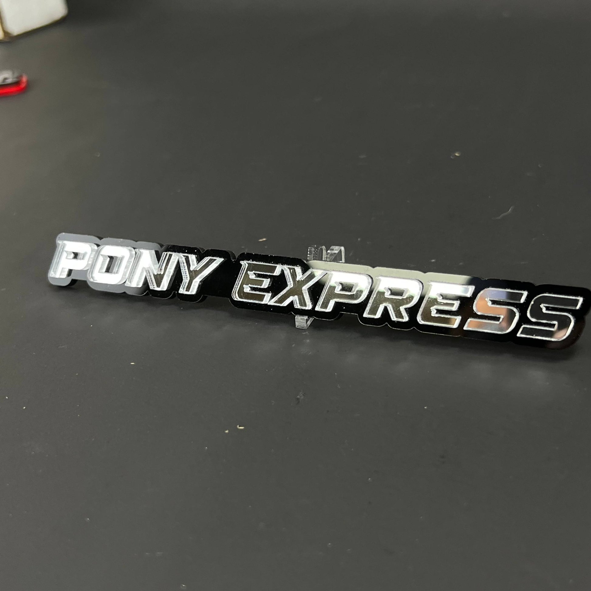 1PC PONY EXPRESS 3D Acrylic Badge - Car Truck Emblem Fender Sticker