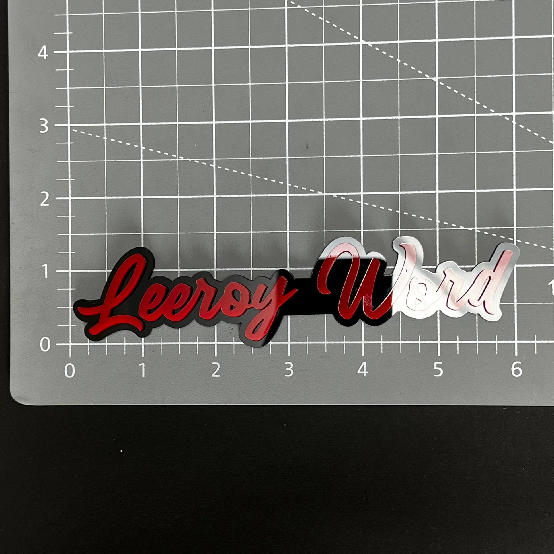 1PC Leeroy Word 3D Acrylic Badge - Car Truck Emblem Fender Sticker