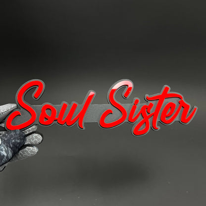 1PC Soul Sister 3D Acrylic Badge - Car Truck Emblem Fender Sticker