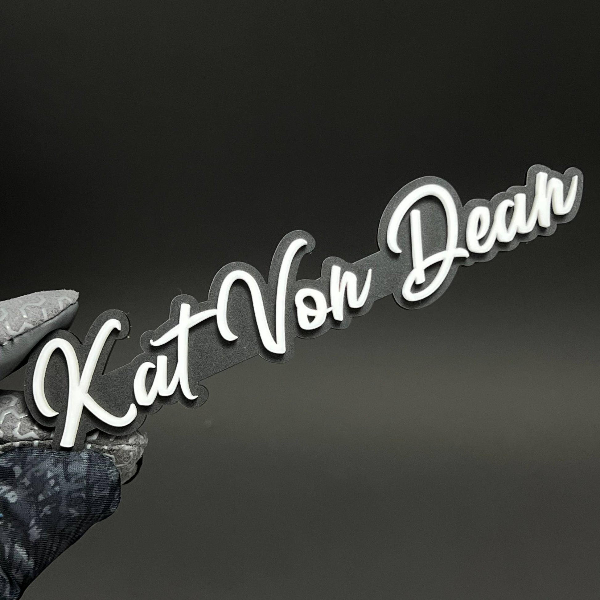 1PC Kat Von Dean 3D Acrylic Badge - Car Truck Emblem Fender Sticker