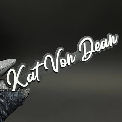 1PC Kat Von Dean 3D Acrylic Badge - Car Truck Emblem Fender Sticker