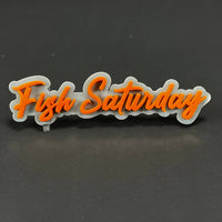 1PC Fish Saturday 3D Acrylic Badge - Car Truck Emblem Fender Sticker