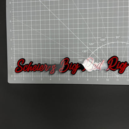 1PC Scheier's Big Red Rig 3D Acrylic Badge - Car Truck Emblem Fender Sticker