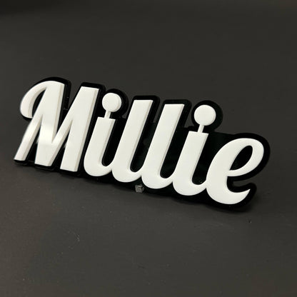 1PC Millie 3D Acrylic Badge - Car Truck Emblem Fender Tailgate Trunk Sticker