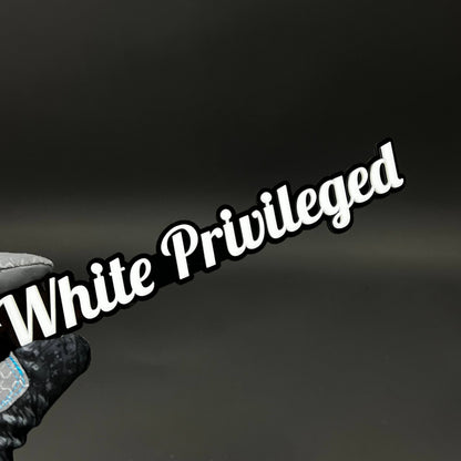 1PC White Privileged 3D Acrylic Badge - Car Truck Emblem Fender Sticker