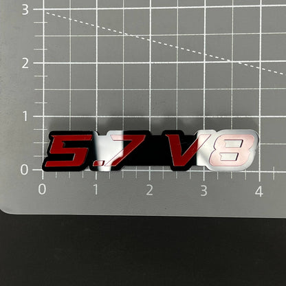 1PC 5.7 V8 3D Acrylic Badge - Car Truck Emblem Fender Tailgate Trunk Sticker