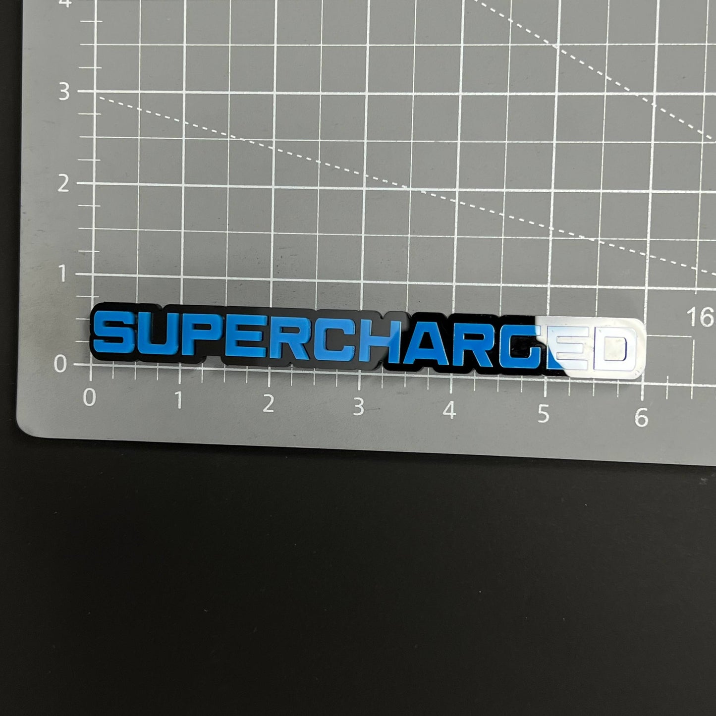 1PC SUPERCHARGED 3D Acrylic Badge - Car Truck Emblem Fender Sticker