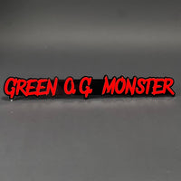 1PC GREEN O.G. MONSTER 3D Acrylic Badge - Car Truck Emblem Fender Sticker