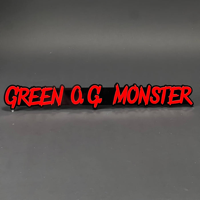 1PC GREEN O.G. MONSTER 3D Acrylic Badge - Car Truck Emblem Fender Sticker