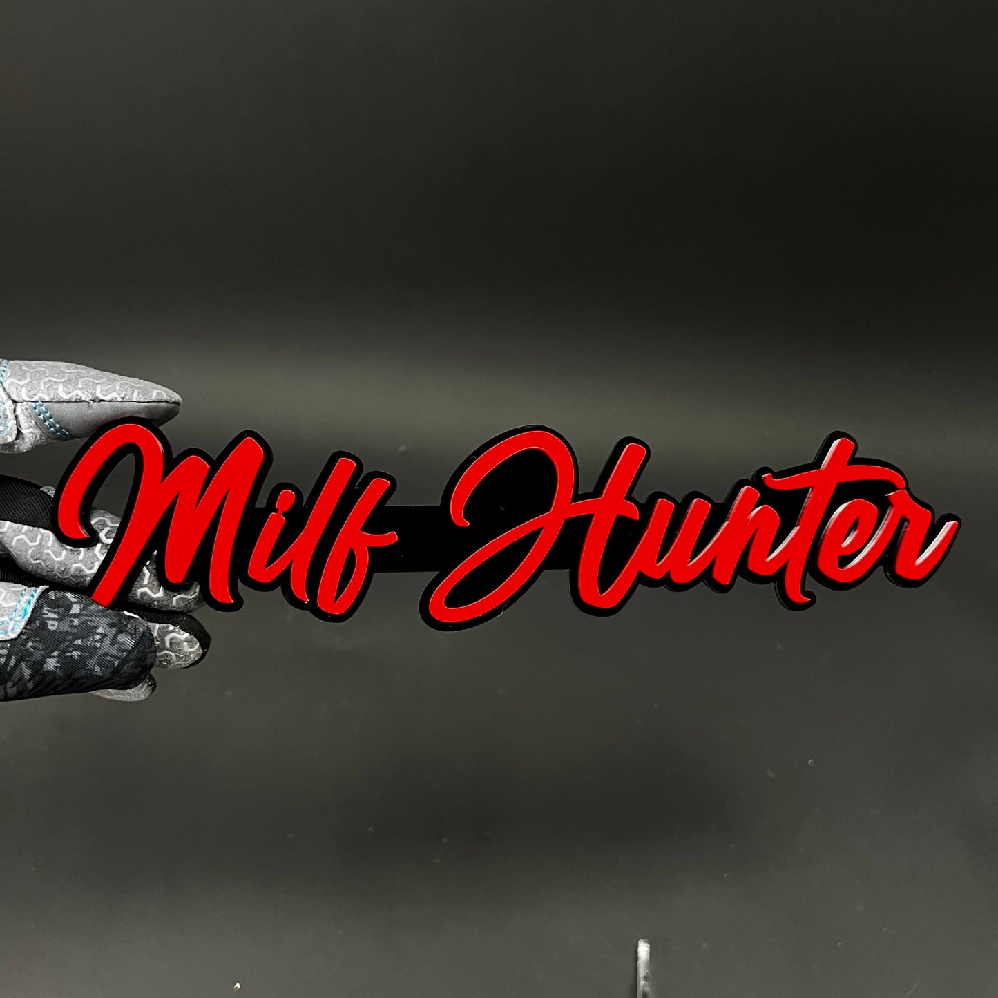 1PC Milf Hunter 3D Acrylic Badge - Car Truck Emblem Fender Sticker