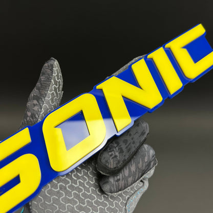 1PC SONIC (Yellow) 3D Acrylic Badge - Car Truck Emblem Fender Sticker