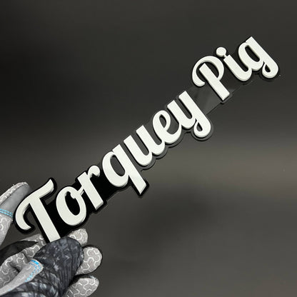 1PC Torquey Pig 3D Acrylic Badge - Car Truck Emblem Fender Sticker