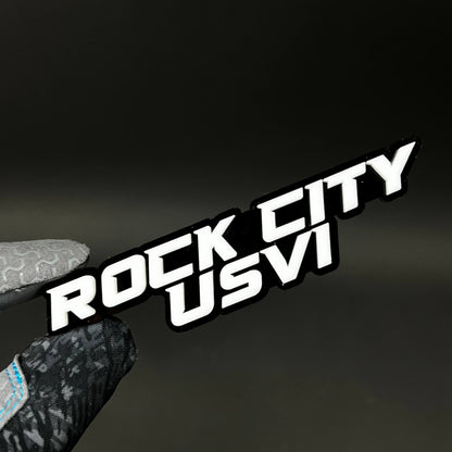 1PC ROCK CITY USVI 3D Acrylic Badge - Car Truck Emblem Fender Sticker