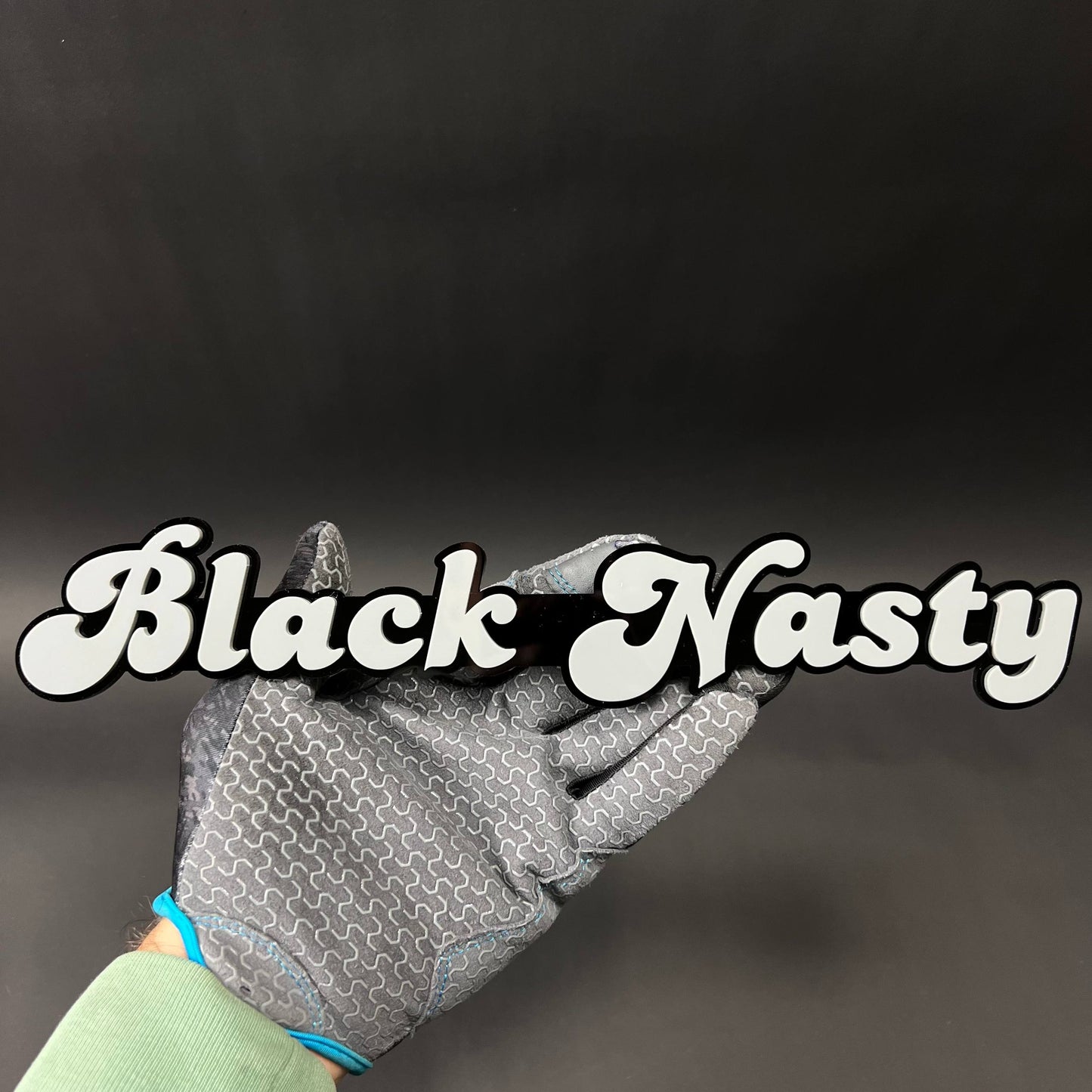 1PC Black Nasty 3D Acrylic Badge - Car Truck Emblem Fender Sticker