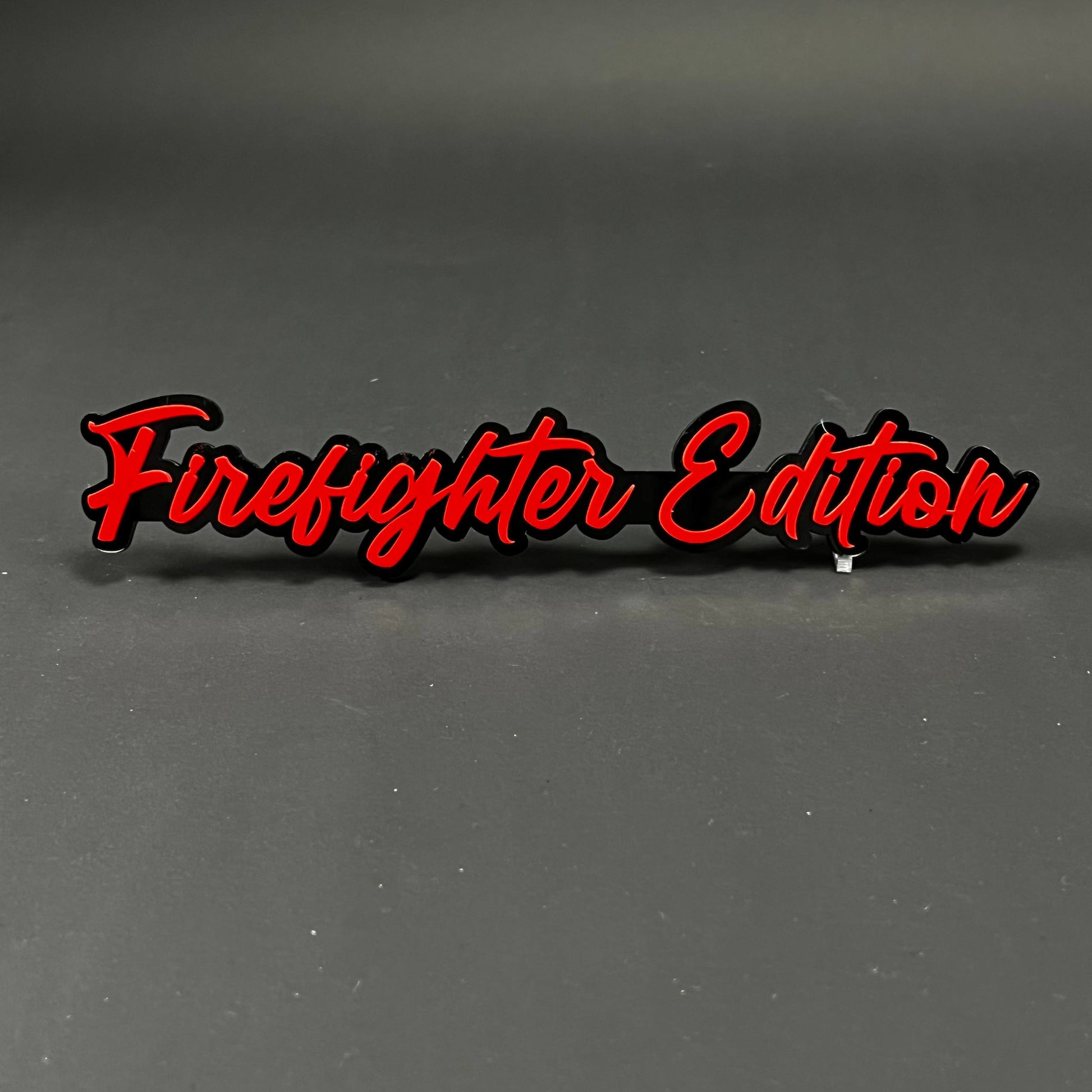 1PC Firefighter Edition 3D Acrylic Badge - Car Truck Emblem Fender Sticker