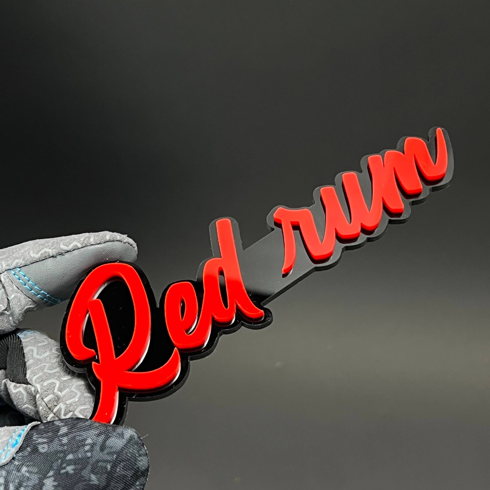 1PC Red rum 3D Acrylic Badge - Car Truck Emblem Fender Tailgate Trunk Sticker
